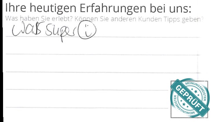 Digitalisierter Text des Meinungsmeister Bewertungsbogens