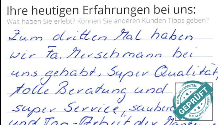 Digitalisierter Text des Meinungsmeister Bewertungsbogens