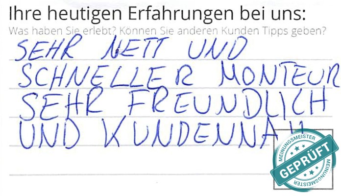 Digitalisierter Text des Meinungsmeister Bewertungsbogens