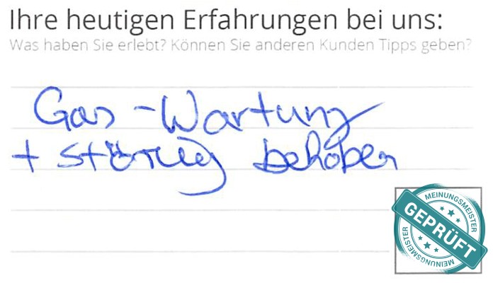 Digitalisierter Text des Meinungsmeister Bewertungsbogens