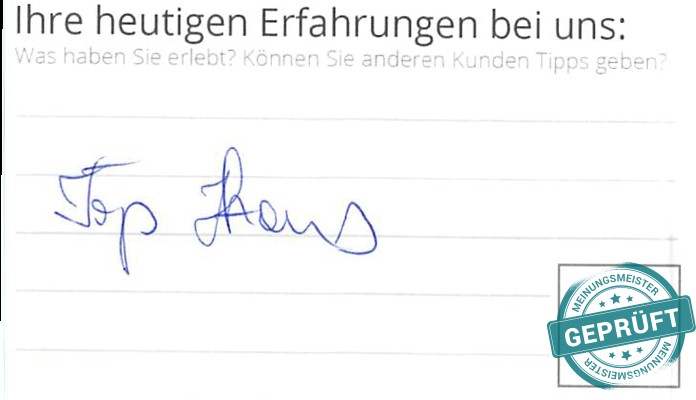 Digitalisierter Text des Meinungsmeister Bewertungsbogens