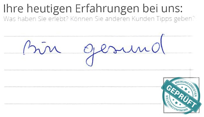 Digitalisierter Text des Meinungsmeister Bewertungsbogens