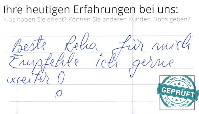 Digitalisierter Text des Meinungsmeister Bewertungsbogens