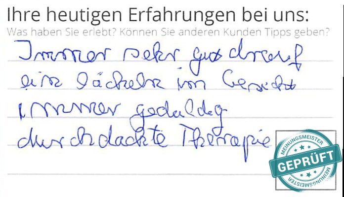 Digitalisierter Text des Meinungsmeister Bewertungsbogens