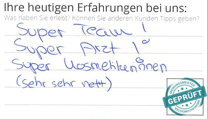 Digitalisierter Text des Meinungsmeister Bewertungsbogens