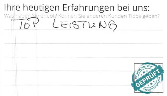 Digitalisierter Text des Meinungsmeister Bewertungsbogens
