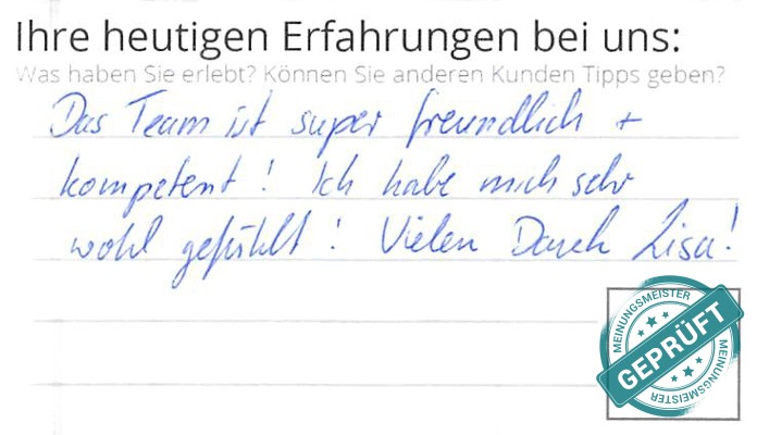 Digitalisierter Text des Meinungsmeister Bewertungsbogens