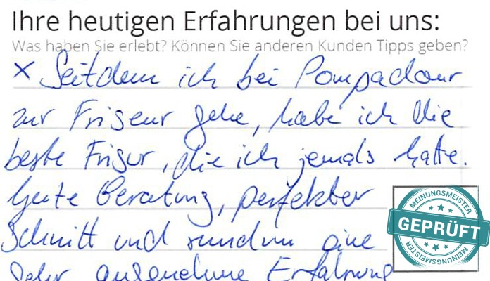 Digitalisierter Text des Meinungsmeister Bewertungsbogens