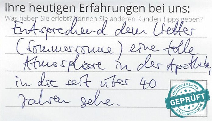 Digitalisierter Text des Meinungsmeister Bewertungsbogens