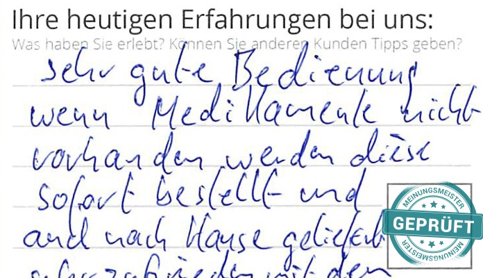 Digitalisierter Text des Meinungsmeister Bewertungsbogens