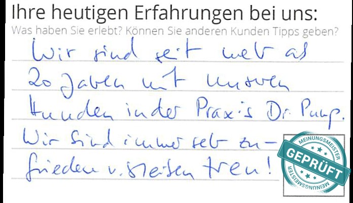 Digitalisierter Text des Meinungsmeister Bewertungsbogens