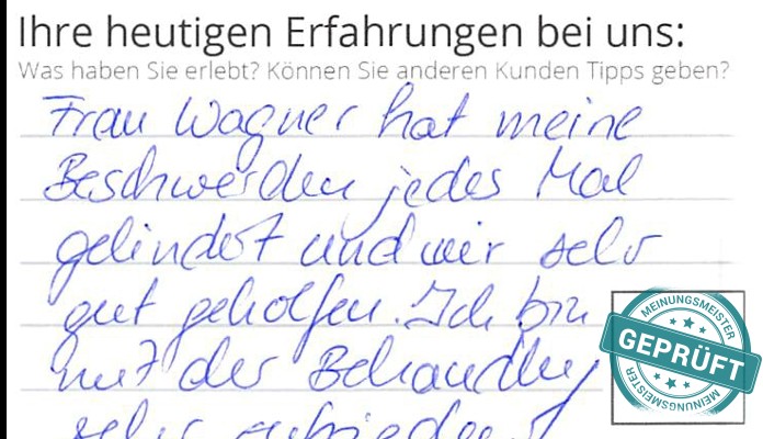 Digitalisierter Text des Meinungsmeister Bewertungsbogens