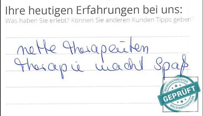 Digitalisierter Text des Meinungsmeister Bewertungsbogens