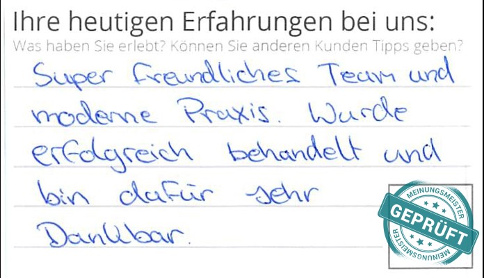 Digitalisierter Text des Meinungsmeister Bewertungsbogens