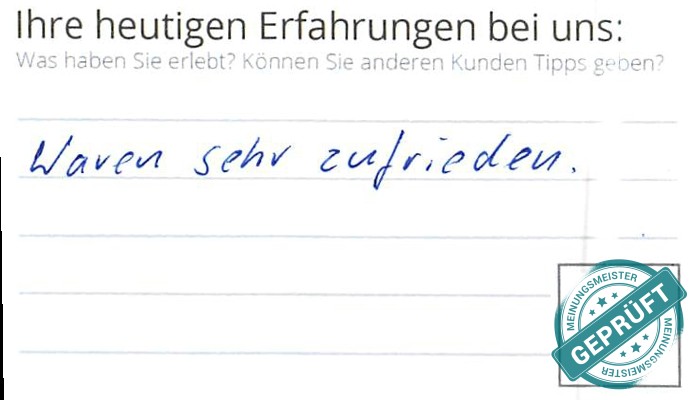 Digitalisierter Text des Meinungsmeister Bewertungsbogens