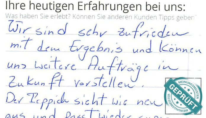 Digitalisierter Text des Meinungsmeister Bewertungsbogens