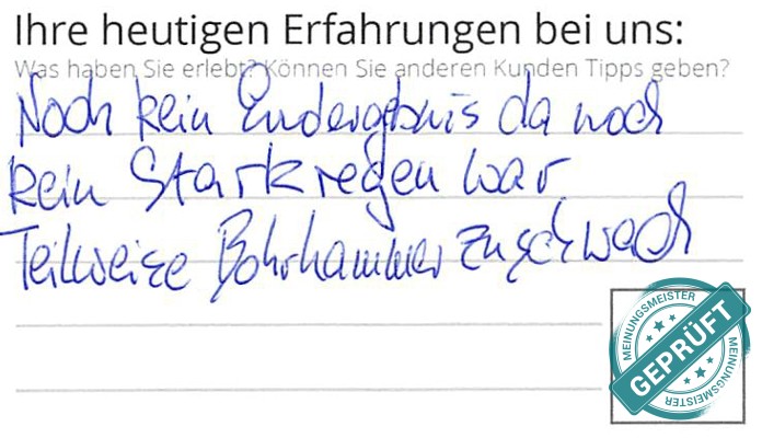 Digitalisierter Text des Meinungsmeister Bewertungsbogens