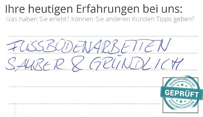 Digitalisierter Text des Meinungsmeister Bewertungsbogens