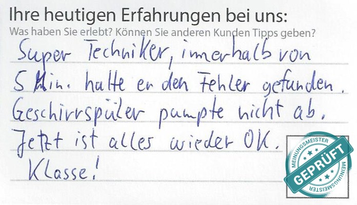 Digitalisierter Text des Meinungsmeister Bewertungsbogens