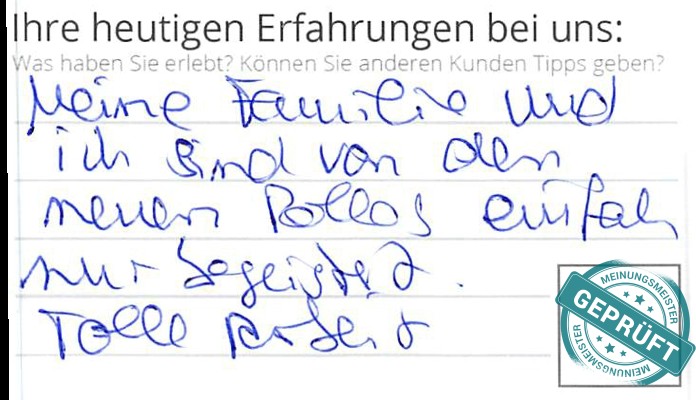 Digitalisierter Text des Meinungsmeister Bewertungsbogens