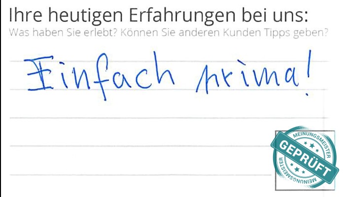 Digitalisierter Text des Meinungsmeister Bewertungsbogens