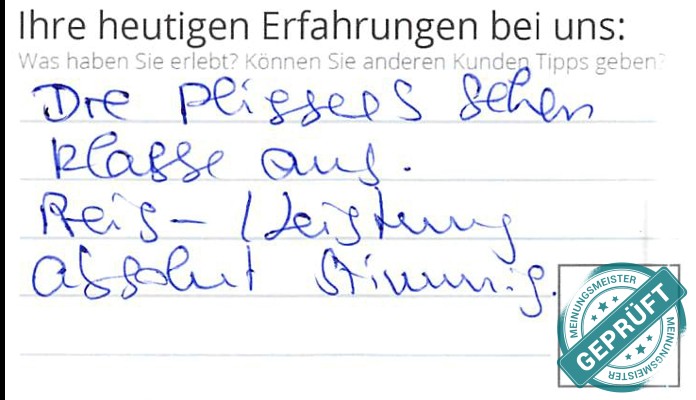 Digitalisierter Text des Meinungsmeister Bewertungsbogens