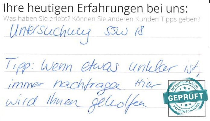 Digitalisierter Text des Meinungsmeister Bewertungsbogens