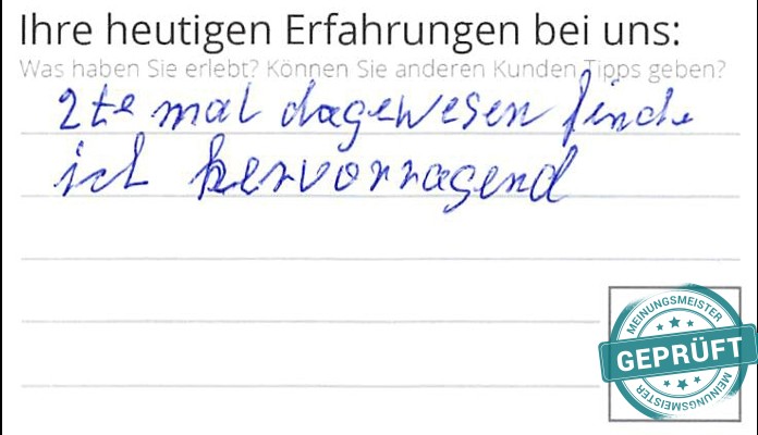 Digitalisierter Text des Meinungsmeister Bewertungsbogens