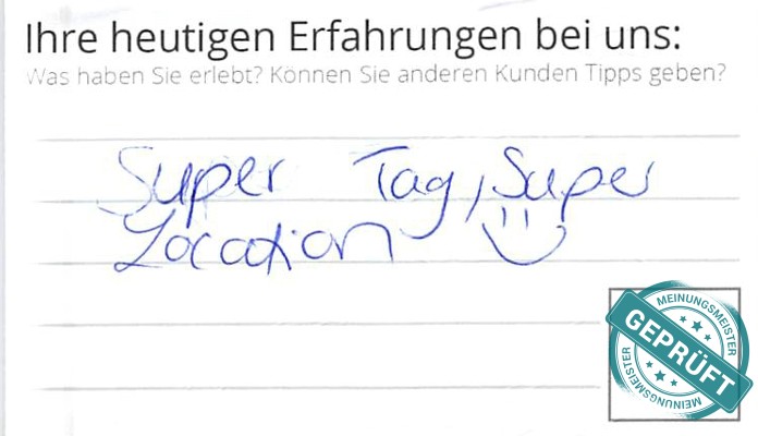 Digitalisierter Text des Meinungsmeister Bewertungsbogens