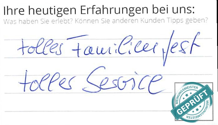 Digitalisierter Text des Meinungsmeister Bewertungsbogens