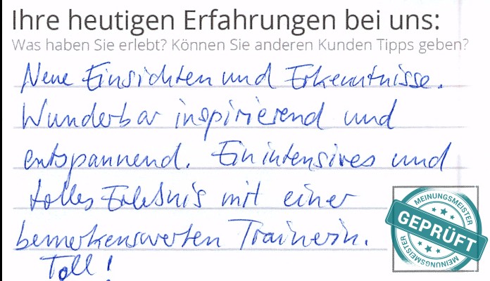 Digitalisierter Text des Meinungsmeister Bewertungsbogens