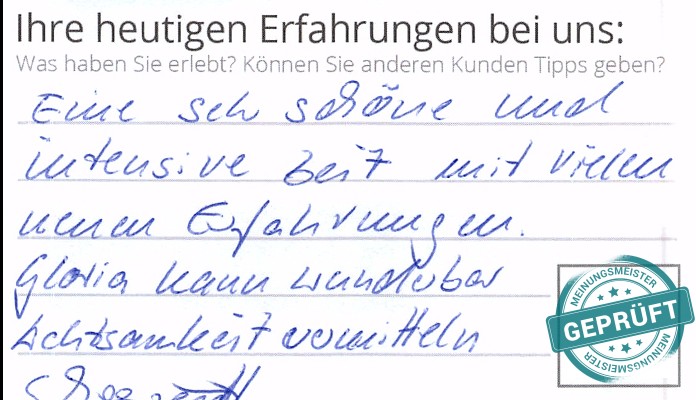 Digitalisierter Text des Meinungsmeister Bewertungsbogens