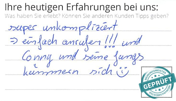 Digitalisierter Text des Meinungsmeister Bewertungsbogens