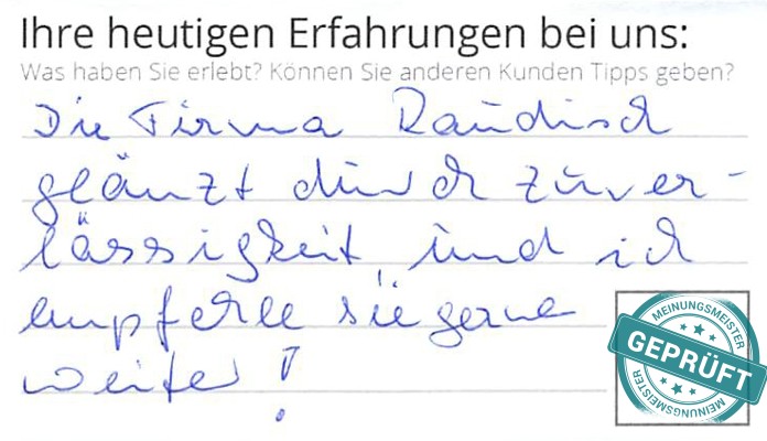 Digitalisierter Text des Meinungsmeister Bewertungsbogens