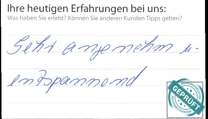 Digitalisierter Text des Meinungsmeister Bewertungsbogens