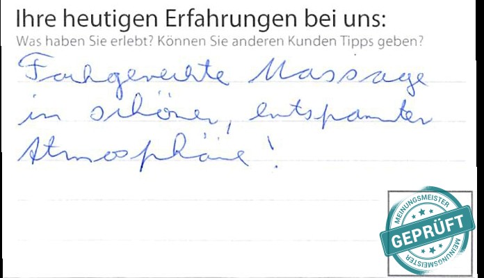 Digitalisierter Text des Meinungsmeister Bewertungsbogens