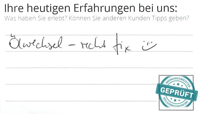 Digitalisierter Text des Meinungsmeister Bewertungsbogens