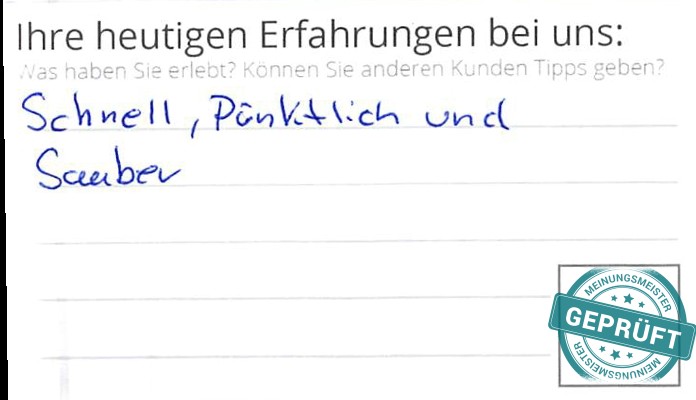 Digitalisierter Text des Meinungsmeister Bewertungsbogens