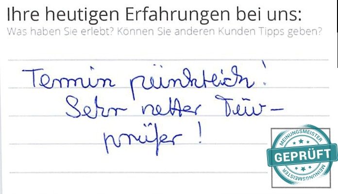 Digitalisierter Text des Meinungsmeister Bewertungsbogens