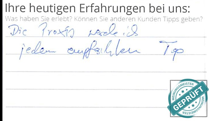 Digitalisierter Text des Meinungsmeister Bewertungsbogens