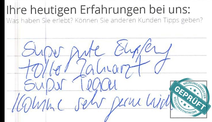 Digitalisierter Text des Meinungsmeister Bewertungsbogens