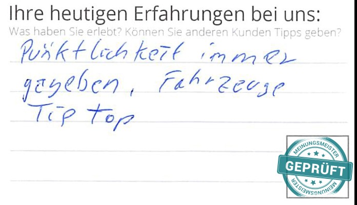 Digitalisierter Text des Meinungsmeister Bewertungsbogens