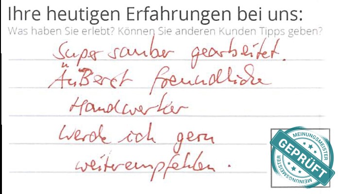 Digitalisierter Text des Meinungsmeister Bewertungsbogens