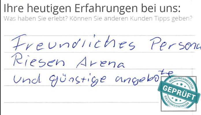 Digitalisierter Text des Meinungsmeister Bewertungsbogens