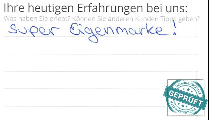 Digitalisierter Text des Meinungsmeister Bewertungsbogens