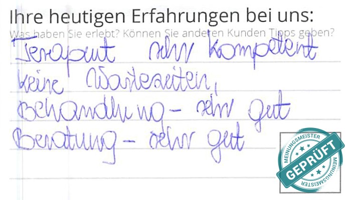 Digitalisierter Text des Meinungsmeister Bewertungsbogens