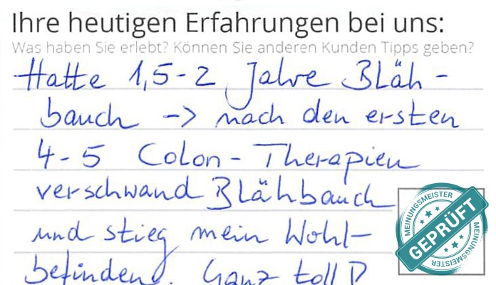 Digitalisierter Text des Meinungsmeister Bewertungsbogens