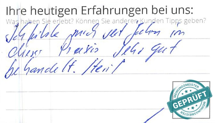 Digitalisierter Text des Meinungsmeister Bewertungsbogens