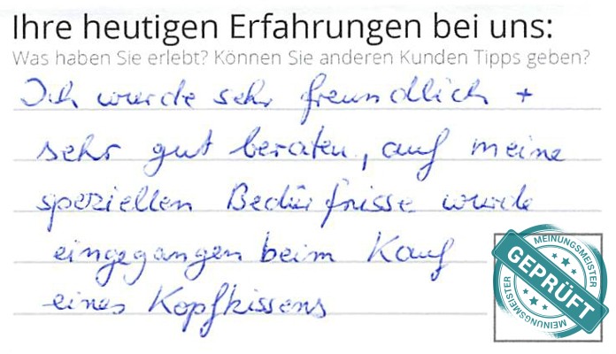 Digitalisierter Text des Meinungsmeister Bewertungsbogens