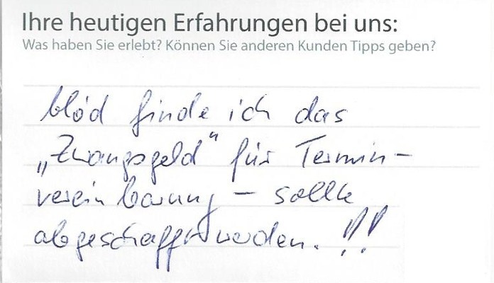 Digitalisierter Text des Meinungsmeister Bewertungsbogens